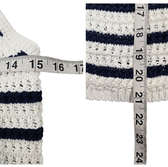 Madewell Knitted Blue & White Cotton Sweater Tank - Picture 10 of 10